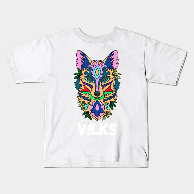 Vilks latviski latviešu valoda Kids T-Shirt by LukjanovArt